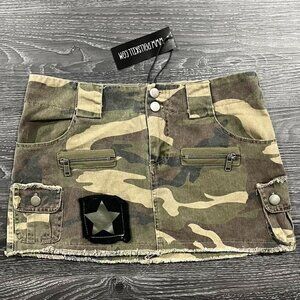 Dolls kill not a phase camo mini skirt